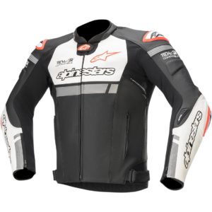 Giubbotto pelle ALPINESTARS MISSILE IGNITION LT NERO/BIANCO/ROSSO FLUO