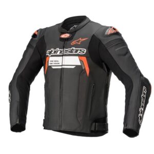 Giubbotto pelle ALPINESTARS MISSILE V2 IGNITION NERO/ROSSO FLUO