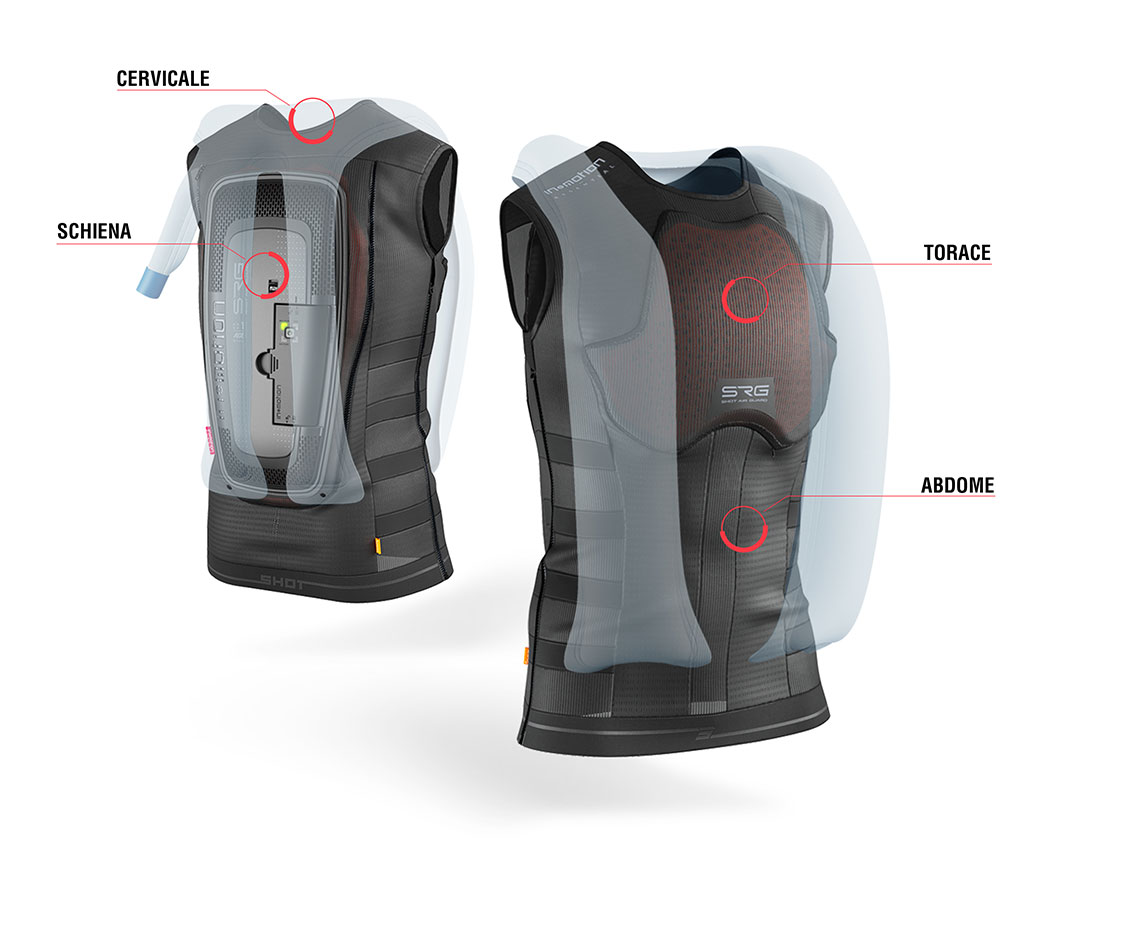 pettorina airbag motocross shot air guard srg 1 particolari