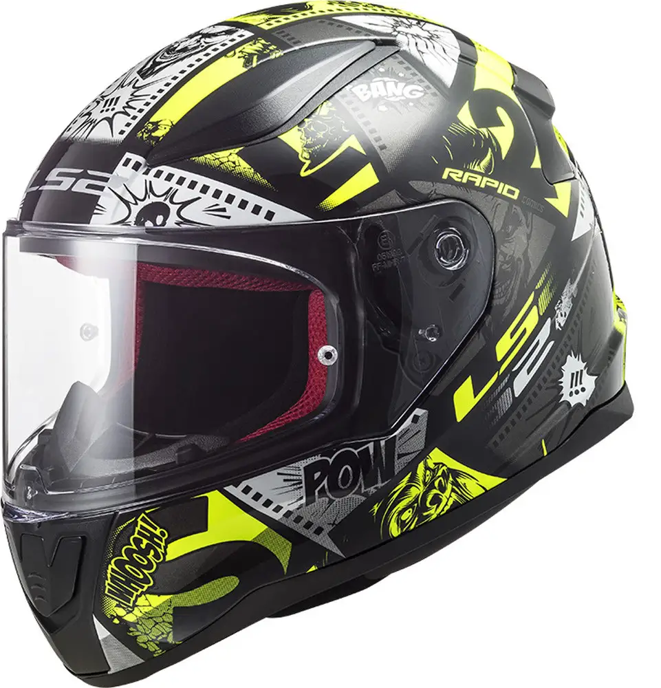 Casco LS2 FF353 RAPID BAMBINO MINI VIGNETTE NERO/GIALLO FLUO - Imagen 3 de 5
