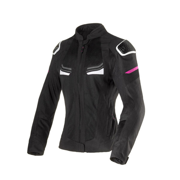 giubbotto moto traforato estivo clover airjet 6 nero fucsia danna