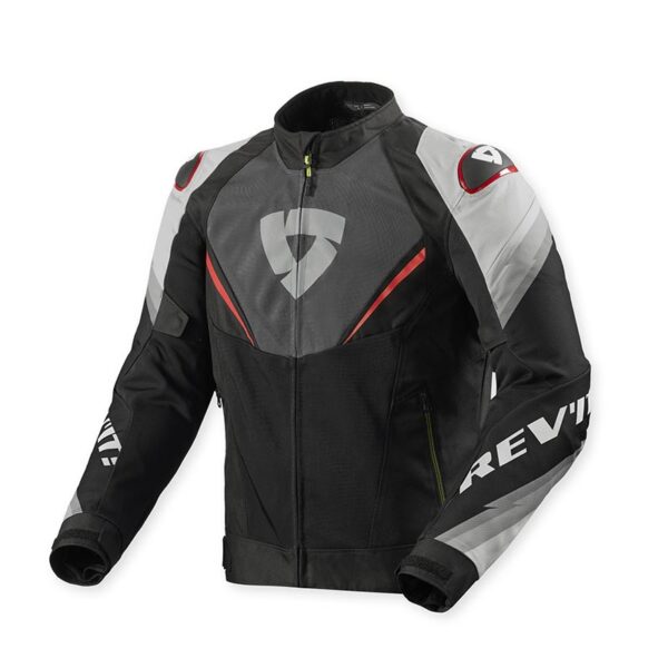 giubbotto moto estivo traforato rev'it quantum 3 air nero rosso grigio