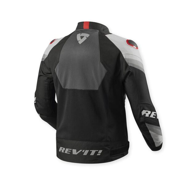 giubbotto moto estivo traforato rev'it quantum 3 air nero rosso grigio rear