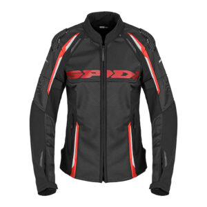 giubbotto moto donna estivo traforato spidi race warrior net nero rosso