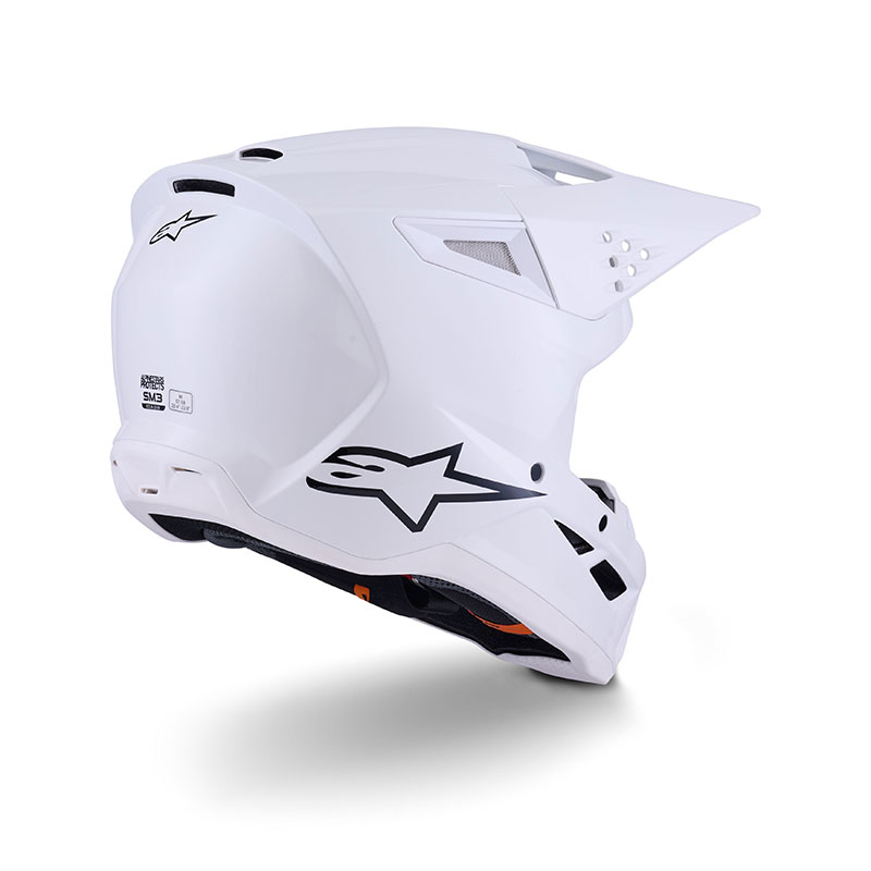 casco moto motocross enduro alpinestars sm3 bianco rear