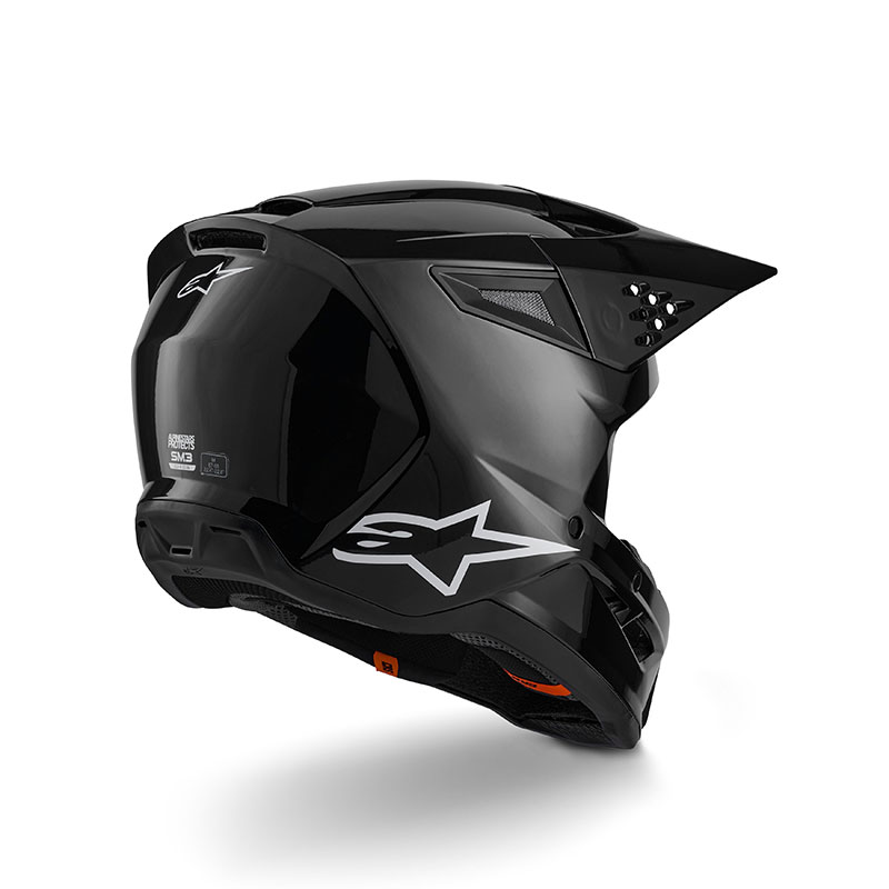 casco moto motocross enduro alpinestars sm3 nero rear
