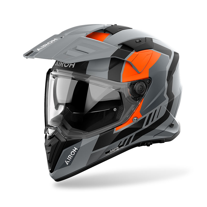 casco moto adventure airoh horn integrale arancione