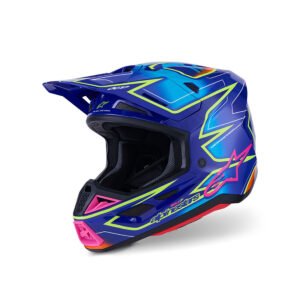 casco moto motocross enduro alpinestars sm7 cast blu