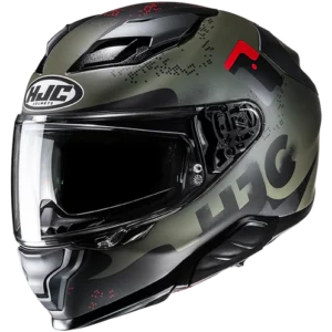 casco moto integrale hjc fibra f71 faco verde militare opaco