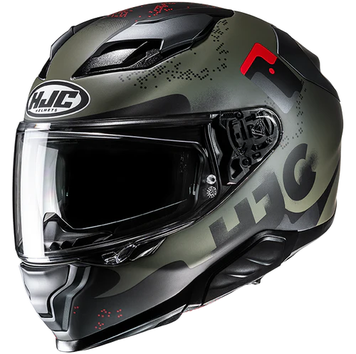casco moto integrale hjc fibra f71 faco verde militare opaco