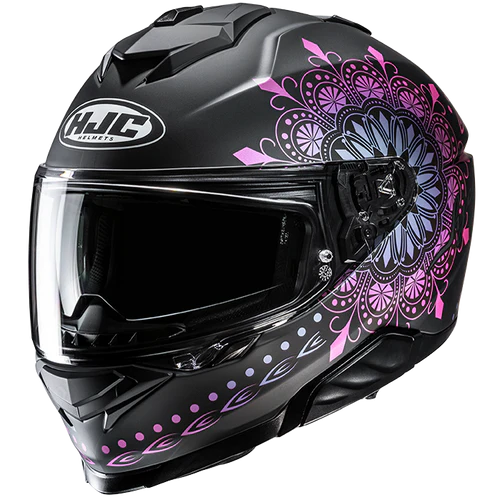 casco moto integrale hjc donna i71 rosa fucsia nero niel