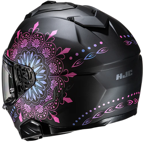 casco moto integrale hjc donna i71 rosa fucsia nero niel rear