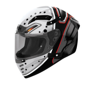 casco moto integrale airoh connor masker nero bianco rosso
