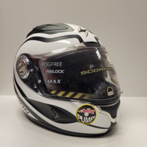 C. SCORPION EXO-1000 AIR E-11 ROUND UP BIANCO/NERO OP./LUCIDO