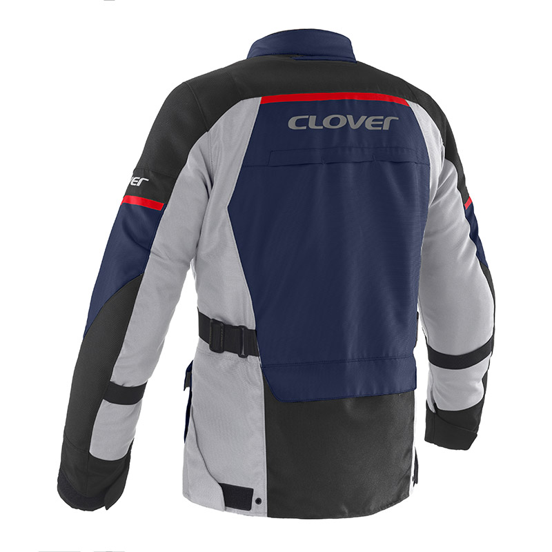giacca moto turismo Clover Scout 5 impermeabile blu uomo rear