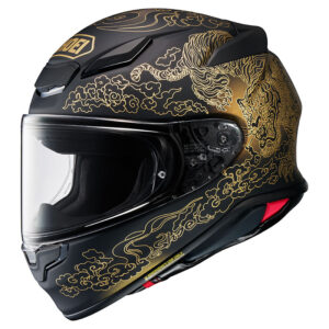 casco moto integrale fibra shoei nxr2 fearless oro