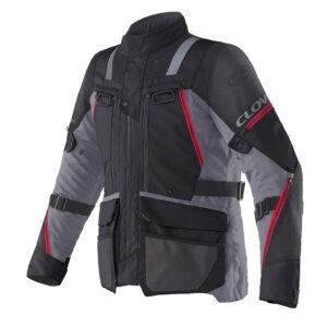giacca moto turismo impermeabile 4 stagioni clover outland 3 rosso nero
