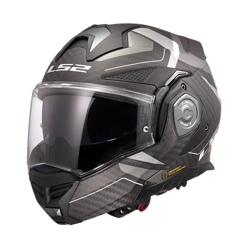casco moto ls2 ribaltabile modulare advant x carbon horizon