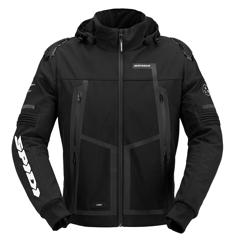 giubbotto moto uomo spidi hoodie warrior h2out nero