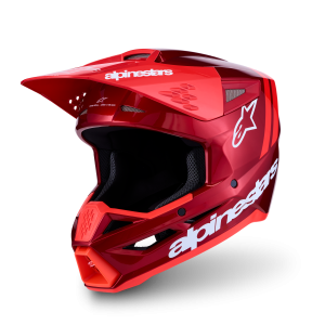 casco moto motocross enduro mtb alpinestars sm3 radium rosso