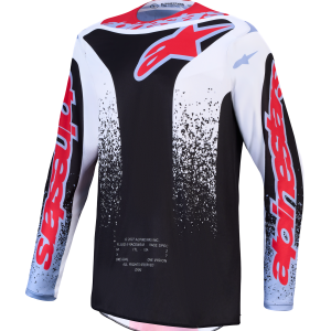 Maglia ALPINESTARS FLUID DRAG BIANCO/NERO/BLUE CHIARO/ROSSO FLUO
