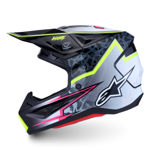 Casco ALPINESTARS SM7 BLASTER NERO/GRIGIO/BIANCO/GIALLO FLUO