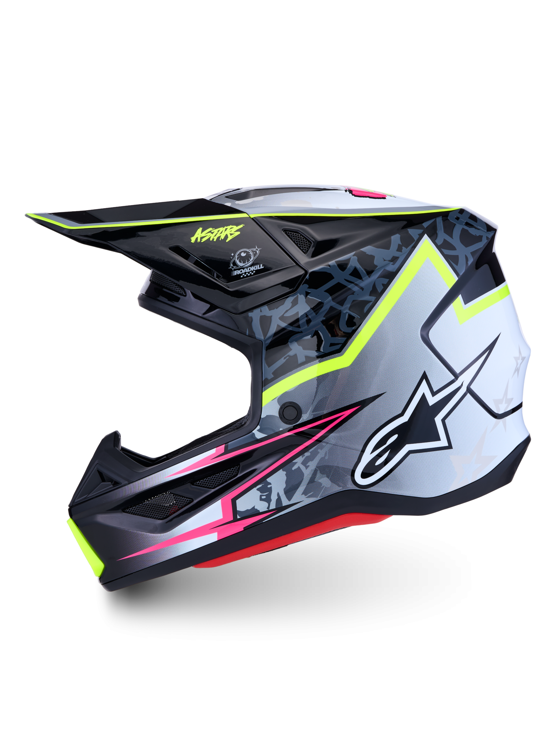 Casco ALPINESTARS SM7 BLASTER NERO/GRIGIO/BIANCO/GIALLO FLUO