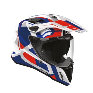 Casco AIROH COMMANDER 2 POLAR BLUE/RED GLOSS